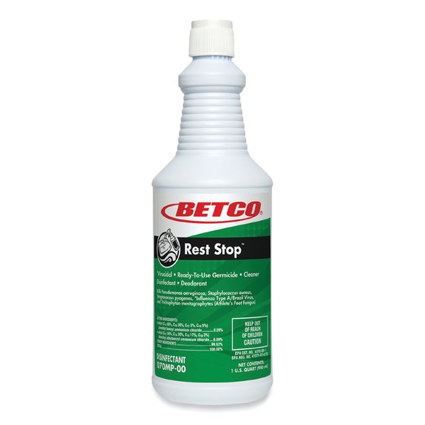 Betco Rest Stop Non-Acid Bowl and Restroom Cleaner, Floral Fresh Scent, 32 oz Bottle, 12PK 0701200